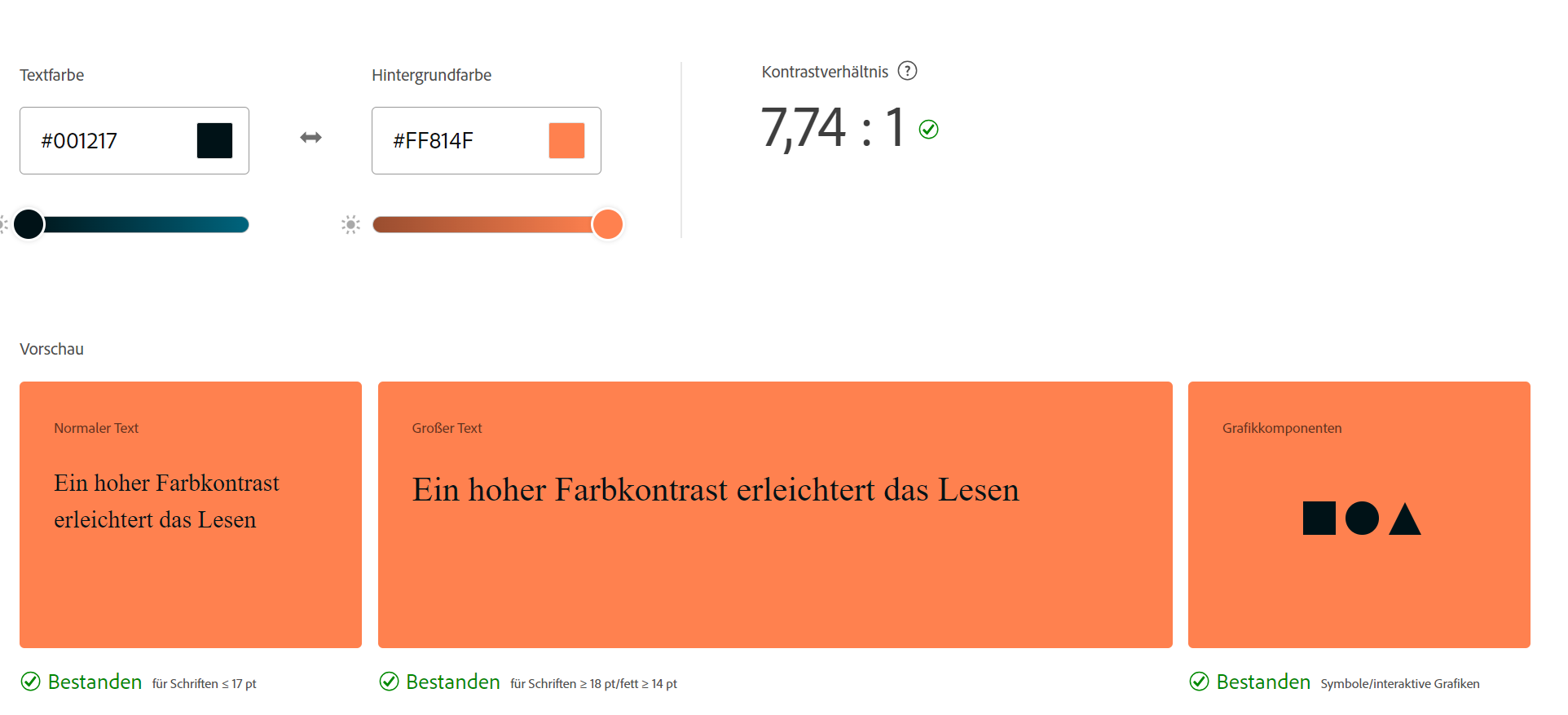 Screenshot Adobe Color Contrast Analyzer
