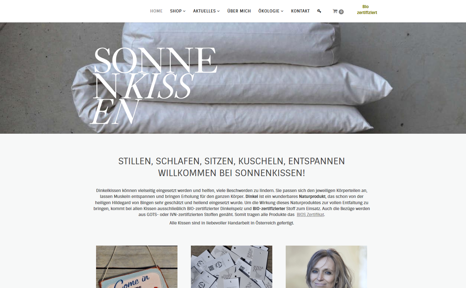 Sonnenkissen Joomla Online-Shop Screenshot