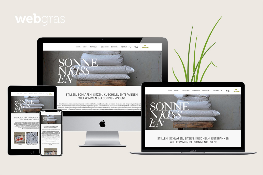 Sonnenkissen Webseite auf verschiedenen Endger&auml;ten