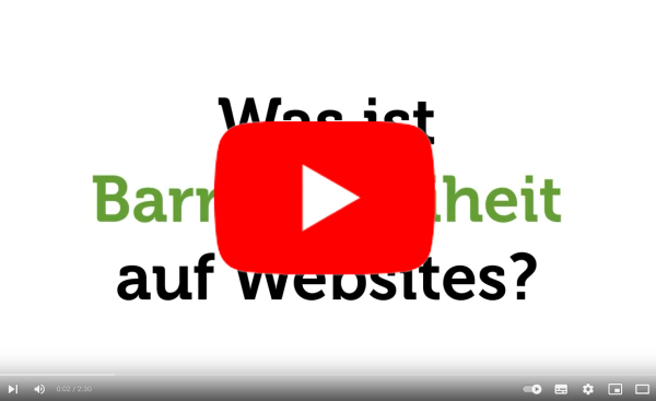 Screenshot Erkl&auml;rvideo Barrierefreiheit auf Websites